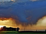 rain clouds on rural fields