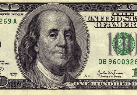 Ben Franklin - 100 dollar bill, ben franklin, 100, benjamin franklin