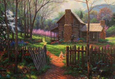 WELCOME SPRING COTTAGE - COTTAGE, SPRING, WALKWAY, CHICKEN, FLOWERS