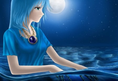 Dark Secrets - anime, blue, girl, secrets, dark