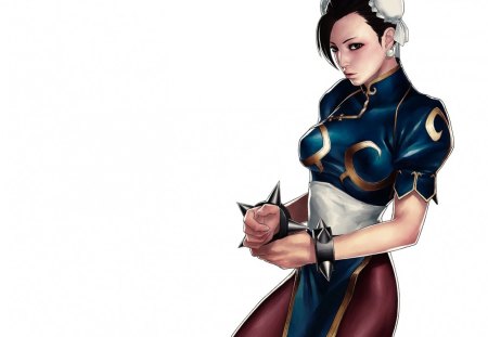 Chun Li - anime, female, chunli, white background, chun-li, girl, vector, chun li, games, video games, lone, street fighter