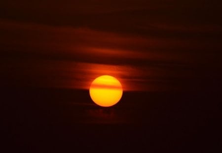 Heated Sunset - Red, Sunset, Night, Orange, Beach