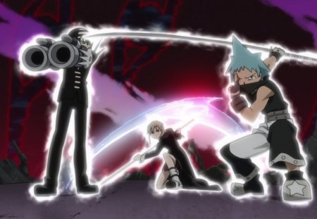 Soul Eater - anime, soul eater, death the kid, black star, maka