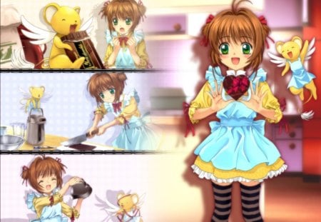 Sakura - anime, card captor sakura, sakura, kero