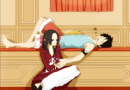 Luffy X Boa - anime, one piece