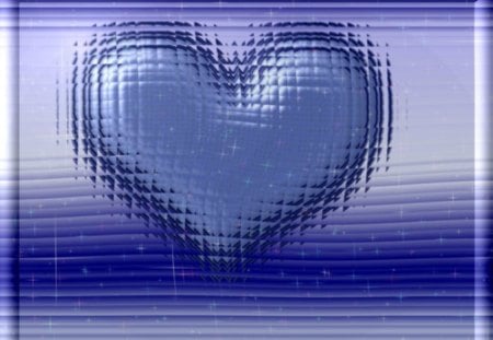 blue heart - abstract, background, blue, heart