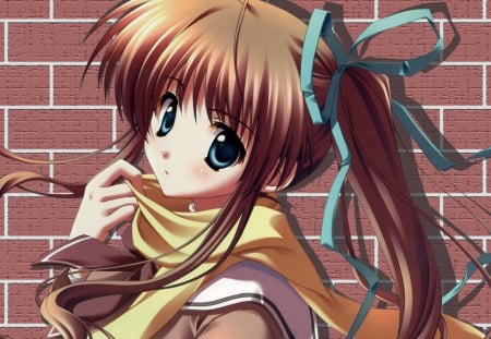 Minato - minato, anime, akane iro ni somaru saka, scarf, anime girl