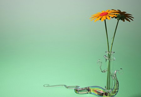 camomile - flowers, slug, 3d, vase