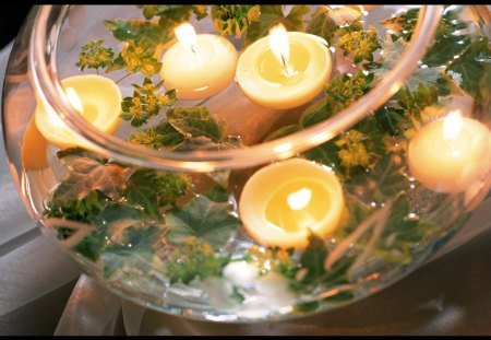 Bowl of candles - style, herbs, arrangement, bowl, candles