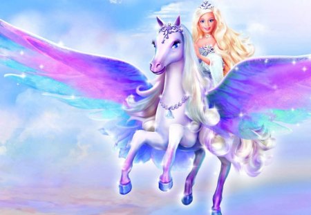 barbie - movie, barbie, pegusus, wings