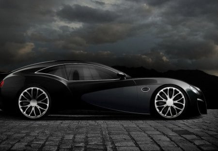 black concept car - concep, black, car, rod