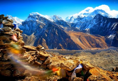 MOUNTAINS in TIBET - light, tibet, stones, colors, mountains, rock