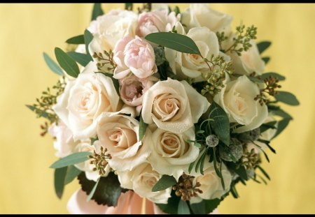 Bouquet of roses - flowers, bouquet, roses, petals