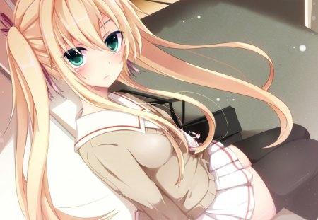 Blonde - school uniform, girl, school, uniform, cant think of a fourth, blonde