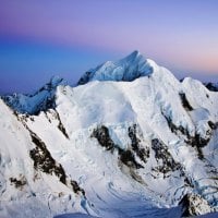 Snowy mountain peaks