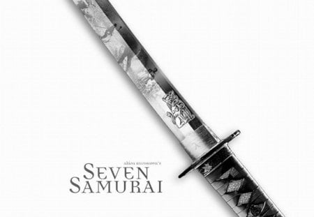 Seven Samurai - samurai 7, white background, katana, anime, weapon, sword, movies, blade