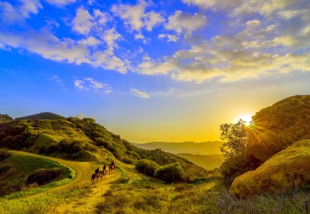 THE JOURNEY CONTINUES.... - journey, mountains, people, clouds, topanga, sunrise