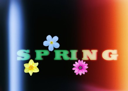 spring :) - abstract, minimalism, spring, word