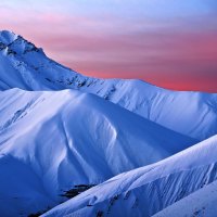 Snow Mountains & Colorful Horizon