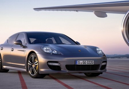 porsche inside airplane - plane, porsche, car, wheel