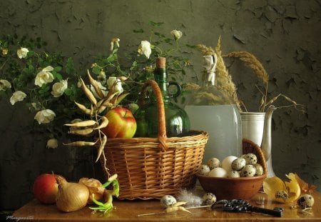 *** Still life *** - still, life, fruits, food, flowers