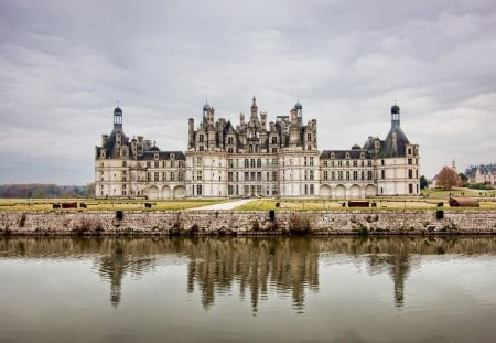 castle in France - reflextion, water, france, castle