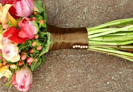 Bouquet of spring flowers - bouquet, red, flower, branch