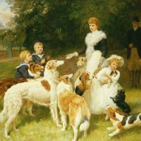 Children and dogs by Frederick Morgan