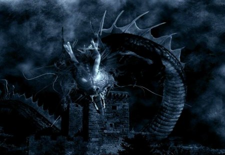 Dragon - dragon, gothic, dark, fantasy