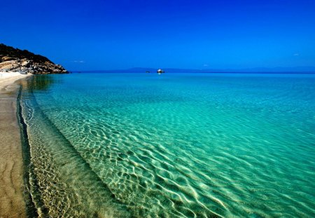 clear water beach at dusk - beach, dusk, clear, sea