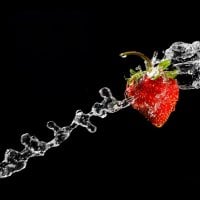 strawberry on a black background