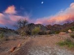 moon over the desert