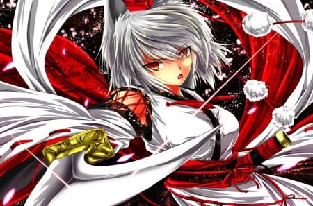 Samurai Girl - Girl, Red, Samurai, Cant think of a fourth, Sword, White