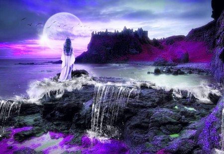 Celtic Princess - moon, princess, purple, lady, celtic