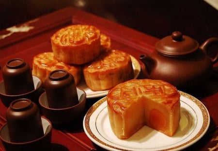 Mooncake - mooncake, food, oriental food, Chinese, traditional food