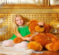 Girl and teddy bear