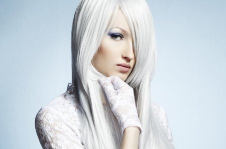 white beauty - white, hrdave, girl, lovely, gloves