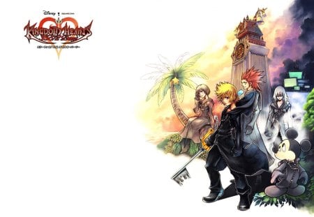 Kingdom Hearts: 358/2 Days - Roxas, Axel, Kingdom Hearts 358 2 Days, Kingdom Hearts, Keyblade, Mickey, Xion, Ice Cream, Riku, Clock Tower