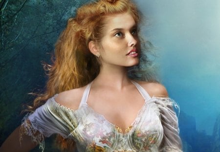 Beautiful Woman - trees, fantasy, woman, beautiful, art