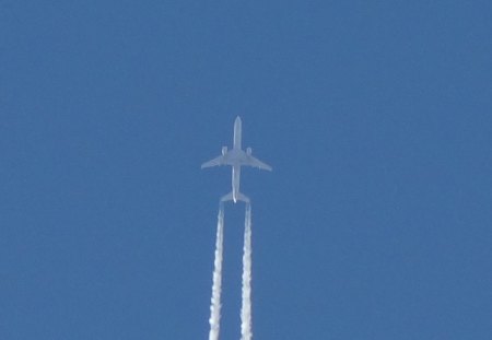 Ghost Flight - sky, plane, entrails, jet