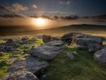 sunset over scottish hills