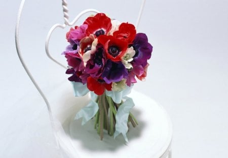 Beautiful flowers - flowers, arrangement, setting, petals, chair