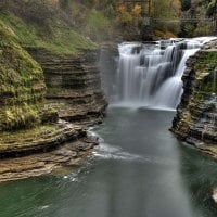 wonderful waterfalls into a cut gorge