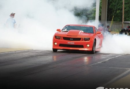 Camaro in smoke - zl1, chevrolet, ss, camaro