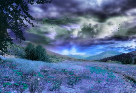 Three Welsh Hills - storm, clouds, fantasy, hills, nature