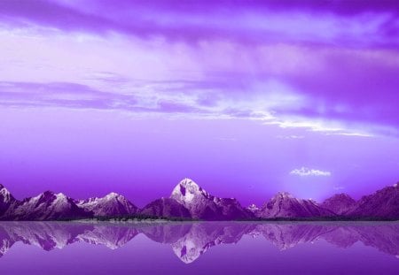 Heart of the Highlands - nature, highlands, purple, lake, mountains, reflection