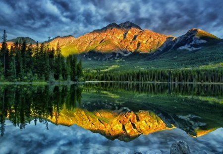 Reflection - lakes, nature, reflection, landscape, montains