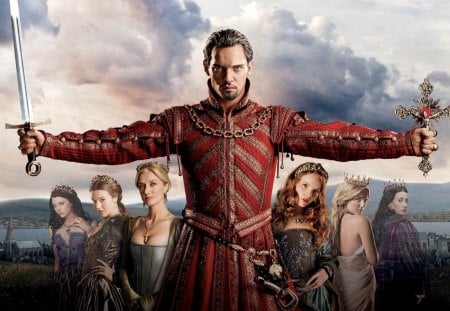 The Tudors (2007 - 2010) - actor, queen, tv series, girl, jonathan rhys meyers, man, king, the tudors, red, woman, movie, princess