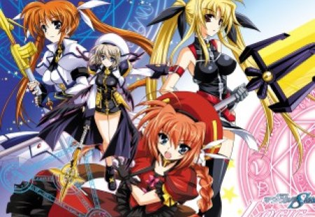 Magical Girl Lyrical Nanoha Striker S - hayate, nanoha, anime, sword, weapon, vita, fate, magical girl lyrical nanoha striker s