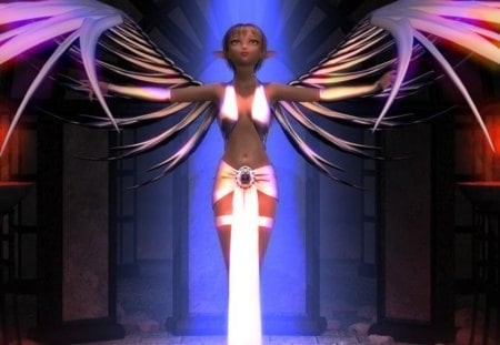 Angel - abstract, fantasy, angel, light